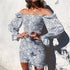Long-sleeved ruched tie wrap hip skirt - ROUTINE FASHION